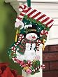 Bucilla 86299 Candy Snowman Stocking Felt Applique Kit, 18-Inch