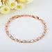 Bamoer Luxury Rose White Gold Bracelet Sparkling Clear Cubic Zirconia CZ Crystal Women Girls Charm Bangle