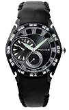 Police 'Florence' Ladies Black Leather Strap With Black Dial Watch