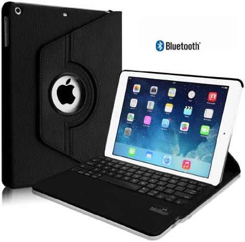 GSAGear - Apple iPad Air Case - 360 Degree Rotating Detachable Bluetooth Keyboard Case Cover with Auto Sleep, Wake Feature for iPad Air; iPad 5 (5th Generation) - Black
