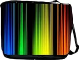 IMAGE OF Multi Color Neon Stripes Messenger Bag - Book Bag - School Bag - Reporter Bag ***with matching Neoprene Pencil Case*** -School Bag - Reporter Bag - Unisex - Ideal Gift for all occassions!