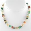 Citrine, Turquoise, Prehinite, and Czech Glass Bead Necklace with Sterling Silver Accents, #7796