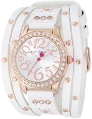Betsey Johnson Womens BJ00294-04 Analog Display Quartz White Watch