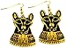 Goldtone Egyptian Goddess Bastet Dangle Earrings title=