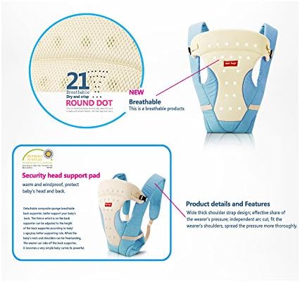 Xbaix 4 Position Baby Carrier - Sling, Facing In, Facing Out and Backpack Blue