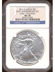 Coins: 2011 S SILVER EAGLE Dollar NGC MS 70