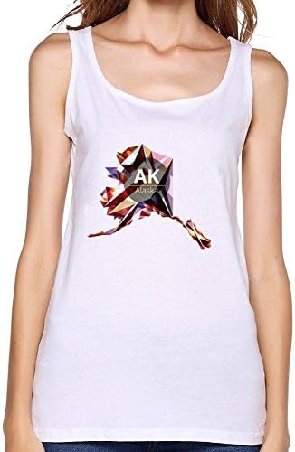 Zeeklnly Women's Low Poly Map Of Alaska State Sleeveless Tank Top XXXL
