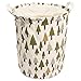 KINGSO Fabric Foldable Round Laundry Basket Hamper Closet Storage Bin Bag