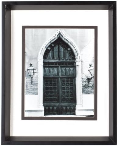 Nielsen Professional 8 by 10-Inch Verona Black Solid Wood Luxury Frame with Black and White Double Mat