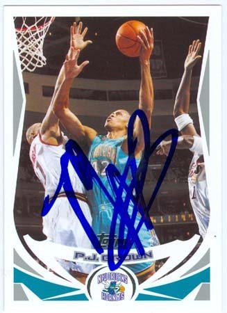 P.J. Brown Autographed/Hand Signed Basketball Card (New Orleans Hornets) 2004 Topps #143