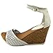 Kenneth Cole Reaction Womens SOLE NESS Open Toe Special Occasion Leather Wedged Sandals, White, Size 10