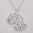 Necklace With 0.95ctw Genuine Amethysts Beautifully Designed in 925 Sterling silver. Total item weight 7.5g Length 18in