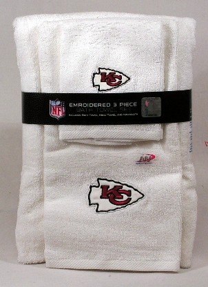Kansas City Chiefs NFL 3 PC Embroidered Bath Towel Set