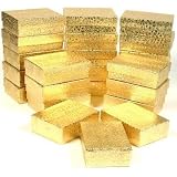 24 Gold Cotton Jewelry Gift Boxes Pocket Watch Displays 3.25"