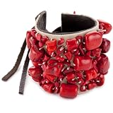 Lucky Brand Peace Corps Leather Red Coral Clus