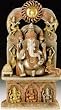 Statue Brass Ganesha w/ Sun 19'h-BW441