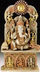 Statue Brass Ganesha w/ Sun 19'h-BW441