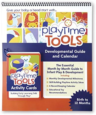 Playtime Tools Developmental Guide & Calendar and Activity Card set -- A unique early learning system for infants birth to 12 months including developmental milestones, skill-building activity ideas, keepsake calendar, and educational toy recommendations.