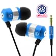 GOgroove audiOHM Ergonomic Retro Blue Earbuds with Interchangeable Noise-Reduction Silicon Ear Pieces (4 sizes)