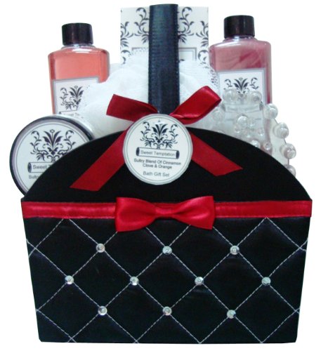 Sweet Temptations Orange Spice Spa Bath and Body Gift Basket Set