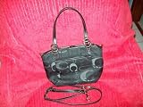 COACH SATIN SMALL SIGNATURE LEAH BAG HANDBAG 14949