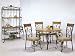All new item 5 pc metal and wood dining table set in oak finish