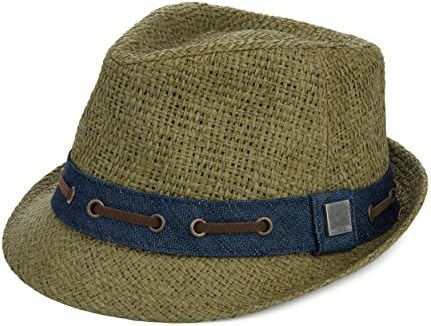 All Day Men's Trilby Fedora Classic Hat Medium Green Denim