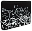 Black & White Fleur Laptop Sleeve Carrying Case for Acer Aspire One 11.6 inch Netbook