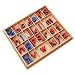 Montessori Small Wooden Movable Alphabet with Box (Red & Blue, 5mm thick)