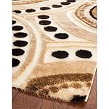 IMAGE OF Safavieh Miami Shag Collection SG363-1391 Beige and Multi Shag Area Rug, 5-Feet 3-Inch by 7-Feet 6-Inch