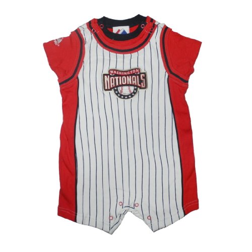 MLB Washington Nationals Baby / Infant One-Piece Bodysuit / Romper / Onesie - White & Red (Size: 12)