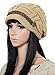 Senchanting Women's Slouch Knitted Crochet Ski Beanies Beret Cap Hat (Khaki)