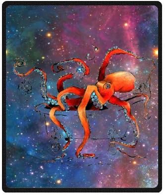 50" x 60" (Medium) - Treasure Design Discount Silly Octopus Taking A Bath Blanket