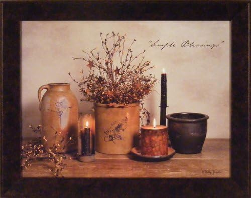 Simple Blessings by Billy Jacobs 22x28 Crocks Candles Country Primitive Folk Art Photography Wall Décor Framed Picture