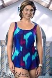 Indigo Bay Tie-Dye Sarong Front Swimsuit - Plus Size Swimwear Plus Size Swimsuit