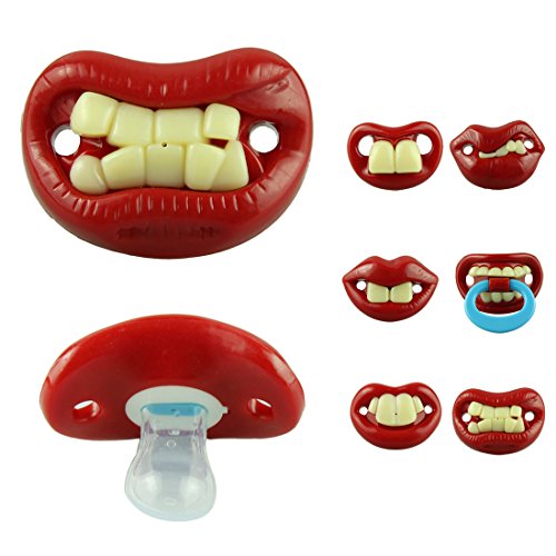 Voberry® Newest Hot Sale Baby/Infant Funny Pacifier Teether Soother Front Teeth & Big Red Lips Orthodontic Nipples ((4))