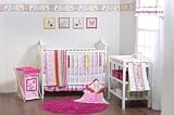 Bacati - Plaids and Stripes Girls (Pink/Green/Yellow) 10 Pc. Crib Bedding Set