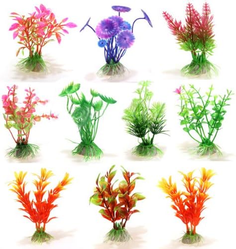 10 X Plastic Artificial Fish Tank Ornament Plant Aquarium Decoration