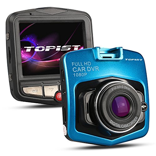 Topist　ドライブレコーダー 1080p 120度広角防犯カメラ カー用品 録画 コンパクトドライブレコーダー　pcカメラ、Webカメラとして使えます　（ブルー）