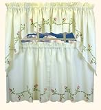Review Arlee Home Fashions  / Winding Rose Tier Curtains, 60