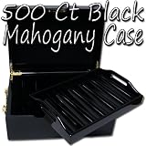 500 Ct Black Mahogany Poker Chip Case - High Quality