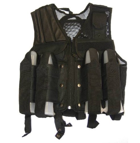 New Premium Black Paintball Tactical Vest - Regular