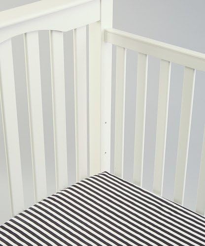 Rockingham Road Crib Fitted Sheet (Blk &amp; Wht Pin Stripes)