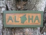 ALOHA TURTLE TIKI SIGN 16 CARVED/PAINTED - HOME DECOR