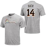 John Buck Miami Marlins Heather Player Shirt by Majestic