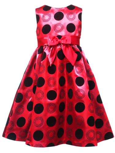 Rare Editions Girls 2-6X Flocked Dot Dress