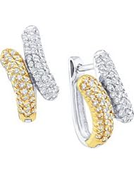 14K White Gold 0.50CT Round Cut Diamond Fashion Earrings