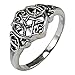 Sterling Silver Heart Pentacle Wiccan Pentagram ring jewelry (sz 4-15)