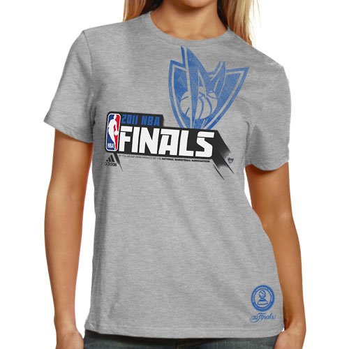 adidas Dallas Mavericks 2011 NBA Western Conference Champions Ladies Locker Room T-Shirt - Gray (Medium)