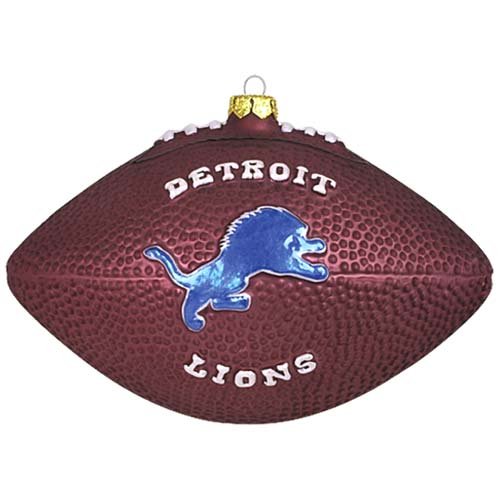 Scottish Christmas Detroit Lions Glass Football Ornament